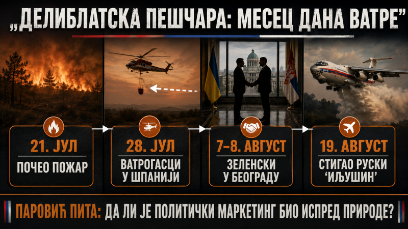 Паровић има доказе: Вучић изазвао пожаре у Делиблатској пешчари!