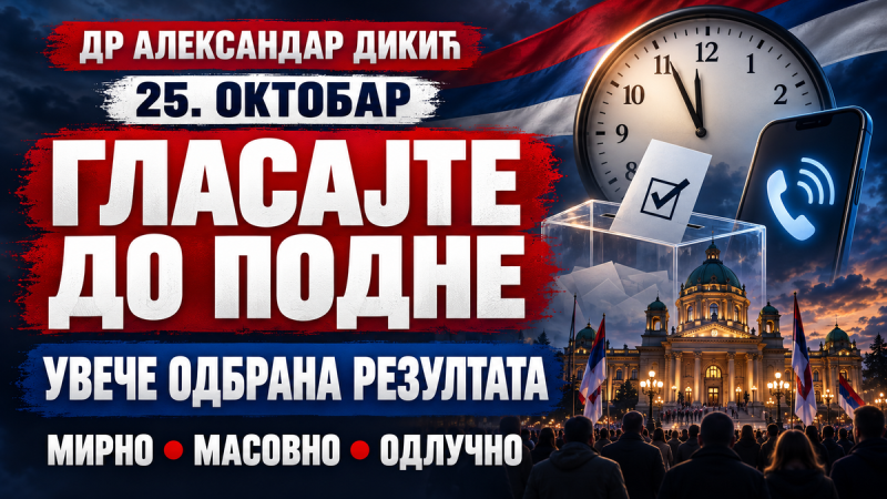 Izbori na žilet! Dikić: Plan za 25.10, odmah po završetku izbora